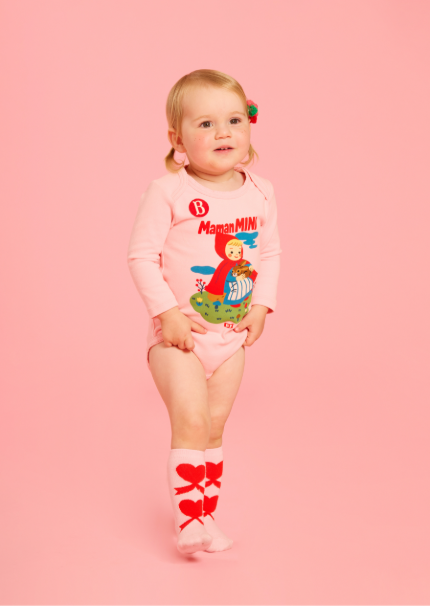 BEBE DE PINO Heart ribbon knee socks