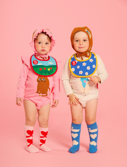 BEBE DE PINO Heart ribbon knee socks