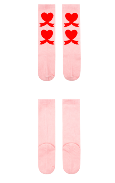 BEBE DE PINO Heart ribbon knee socks