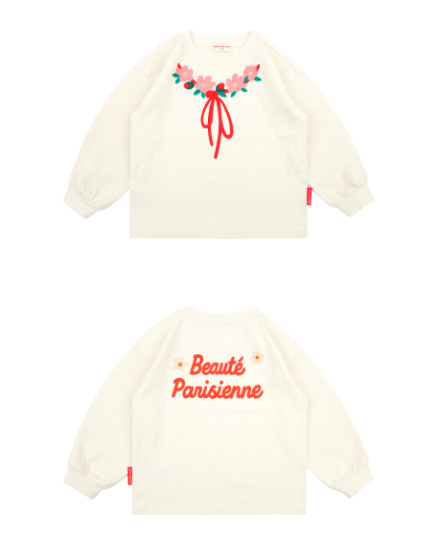 BEBE DE PINO Flower garland long sleeve tee