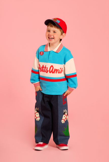 BEBE DE PINO Pony color block denim pants