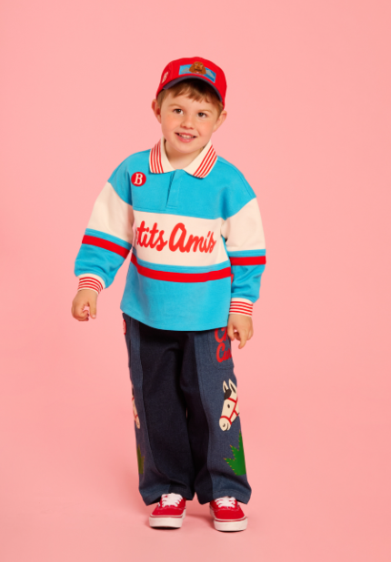 BEBE DE PINO Pony color block denim pants