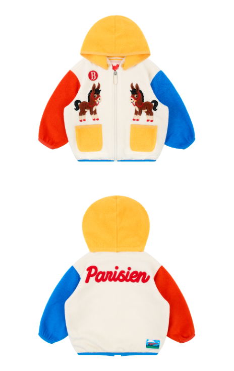 BEBE DE PINO Donkey baby color block fleece jacket