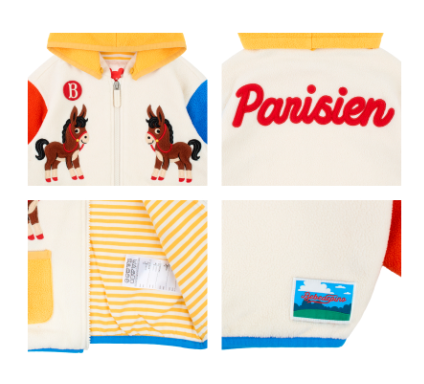 BEBE DE PINO Donkey baby color block fleece jacket