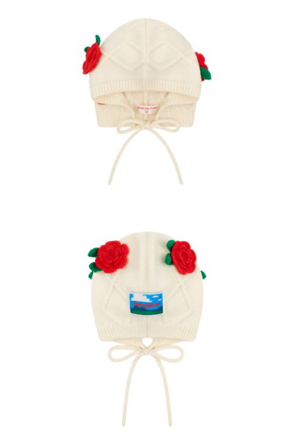 BEBE DE PINO Rose cable sweater bonnet