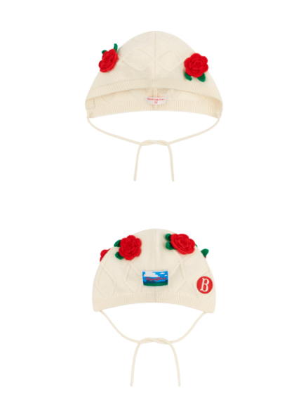 BEBE DE PINO Rose cable sweater bonnet