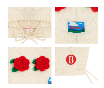 BEBE DE PINO Rose cable sweater bonnet