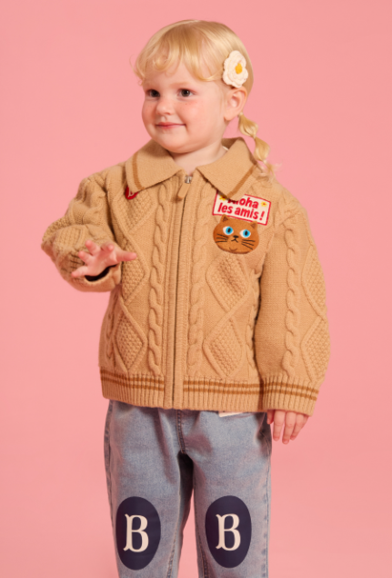 BEBE DE PINO Aloha cat sweater cable cardigan