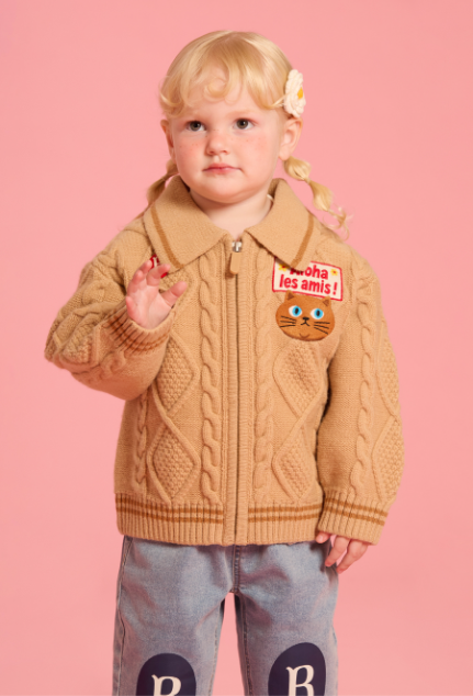 BEBE DE PINO Aloha cat sweater cable cardigan