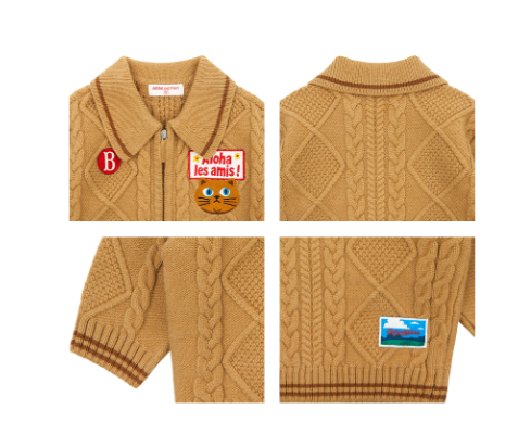 BEBE DE PINO Aloha cat sweater cable cardigan