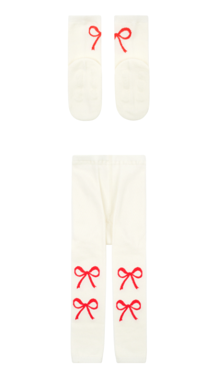 BEBE DE PINO Bebedepino ribbon tights and socks set