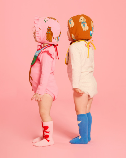 BEBE DE PINO Blue duck knee socks