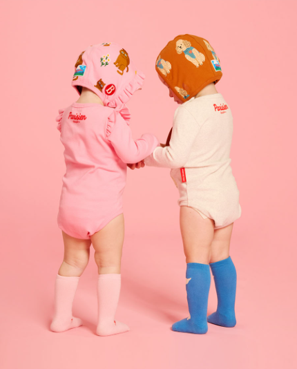 BEBE DE PINO Blue duck knee socks