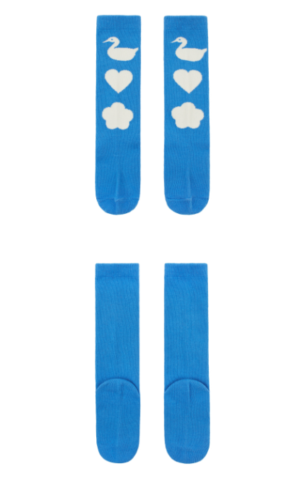 BEBE DE PINO Blue duck knee socks