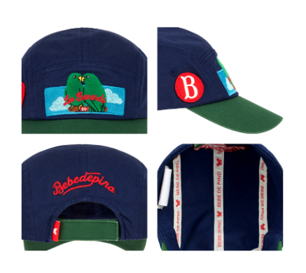 BEBE DE PINO Parrot color block camp cap