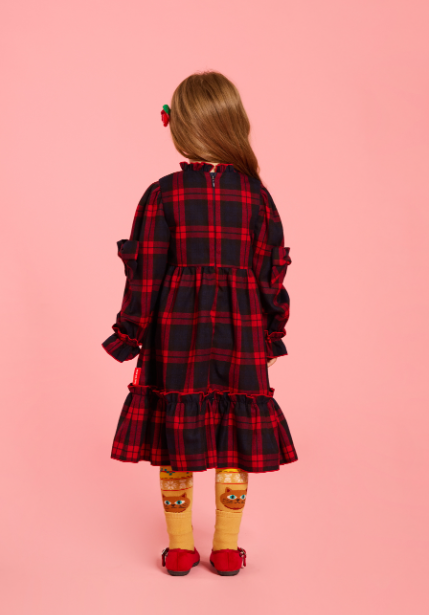 BEBE DE PINO Aloha cat frill check dress