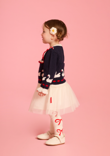 BEBE DE PINO Swan ruffle tutu sweater dress