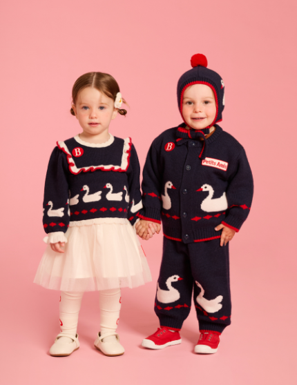 BEBE DE PINO Swan ruffle tutu sweater dress