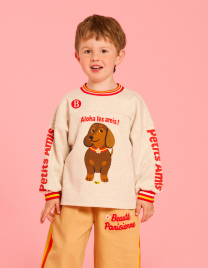 BEBE DE PINO Dachshund yoko point long sleeve tee