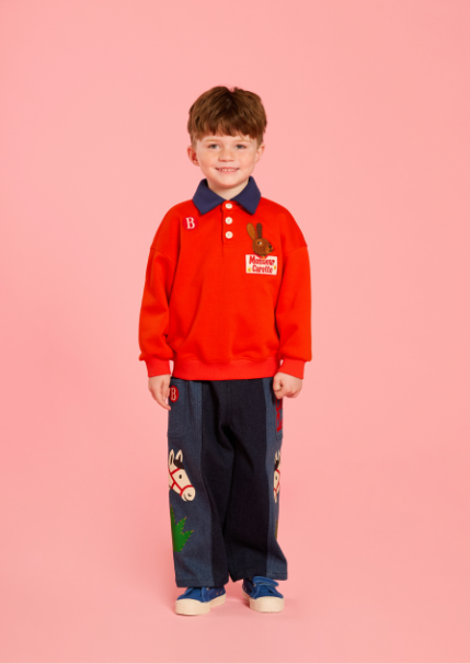 BEBE DE PINO Rabbit polo collar sweatshirt