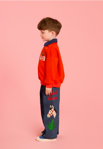 BEBE DE PINO Rabbit polo collar sweatshirt