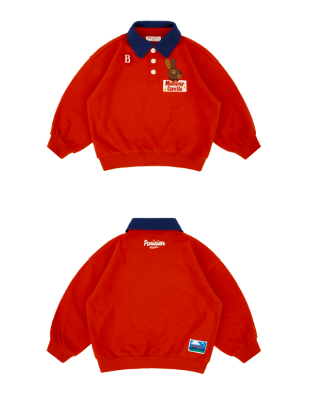 BEBE DE PINO Rabbit polo collar sweatshirt