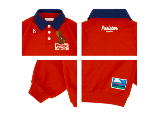 BEBE DE PINO Rabbit polo collar sweatshirt