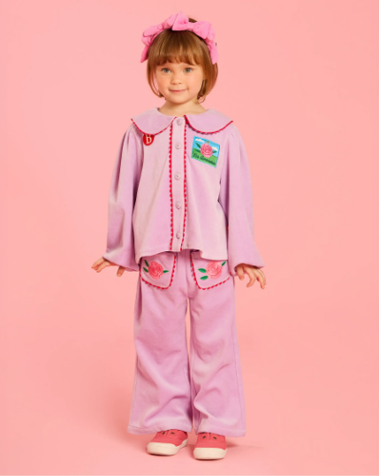 BEBE DE PINO Rose velour boots cut pants