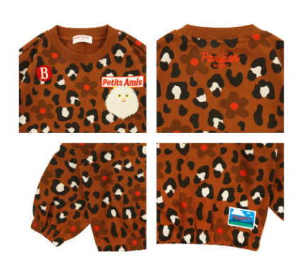 BEBE DE PINO All over leopard persian cat sweatshirt