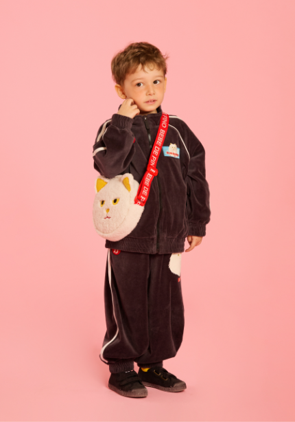 BEBE DE PINO Persian cat velour zip up jacket