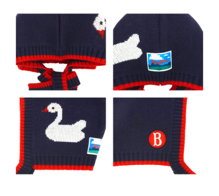 BEBE DE PINO Duck pompom sweater bonnet