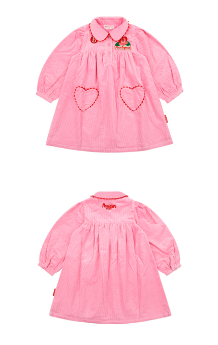 BEBE DE PINO Camellia heart pocket corduroy dress
