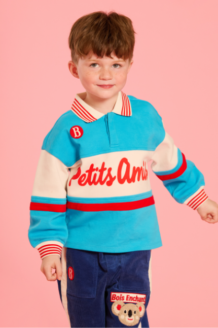 BEBE DE PINO Koala color block rugby tee