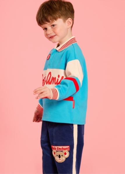 BEBE DE PINO Koala color block rugby tee
