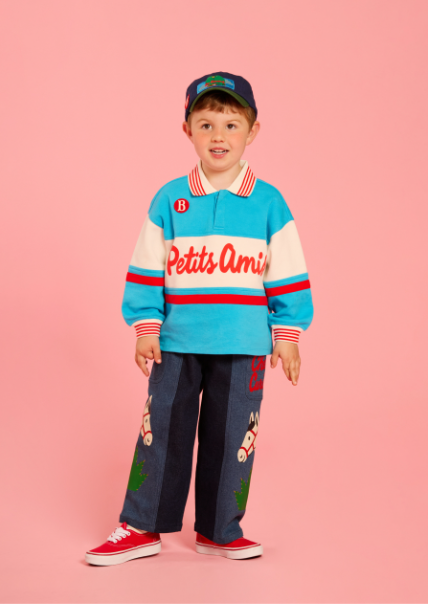 BEBE DE PINO Koala color block rugby tee