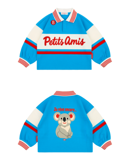 BEBE DE PINO Koala color block rugby tee