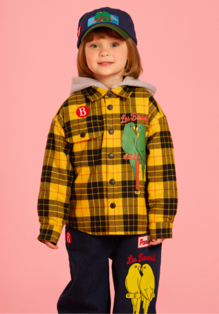 BEBE DE PINO Parrot check flannel padding shirt