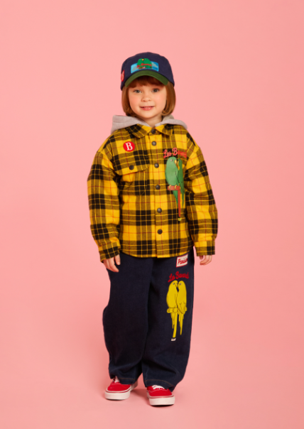 BEBE DE PINO Parrot check flannel padding shirt