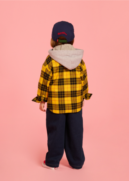BEBE DE PINO Parrot check flannel padding shirt