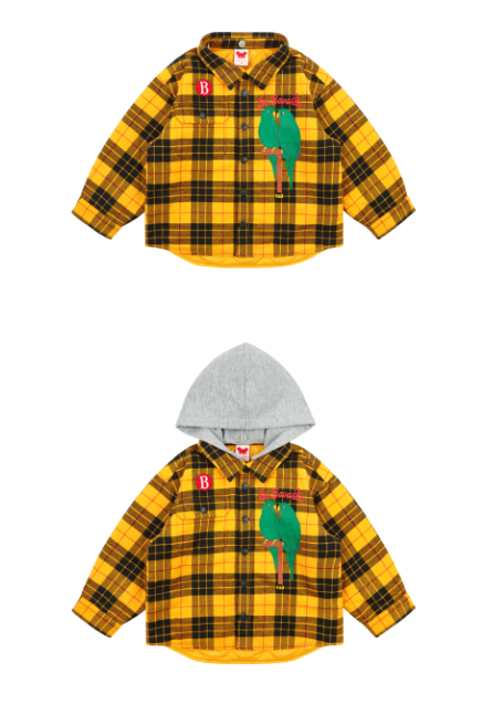 BEBE DE PINO Parrot check flannel padding shirt