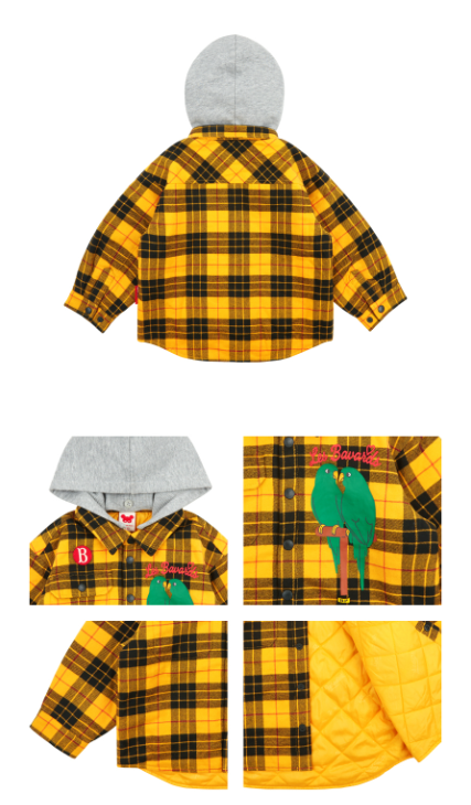 BEBE DE PINO Parrot check flannel padding shirt