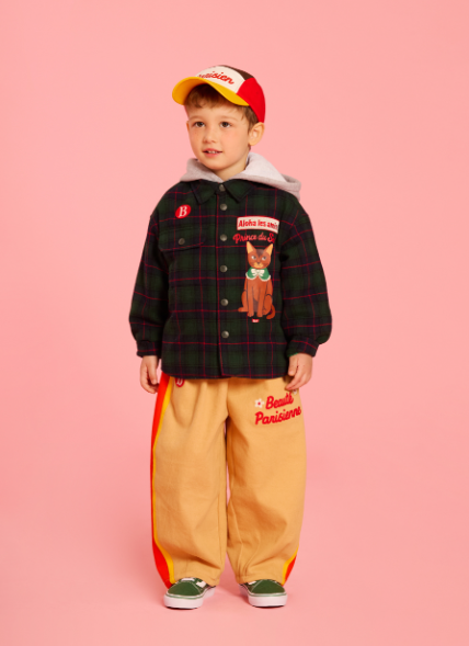 BEBE DE PINO Prince cat check flannel padding shirt