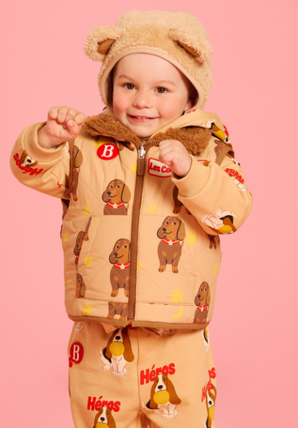 BEBE DE PINO All over dachshund reversible padding vest