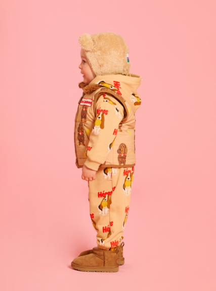 BEBE DE PINO All over dachshund reversible padding vest