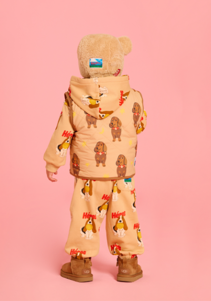BEBE DE PINO All over dachshund reversible padding vest