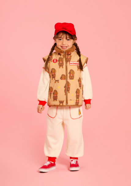 BEBE DE PINO All over dachshund reversible padding vest