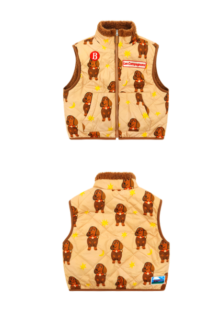 BEBE DE PINO All over dachshund reversible padding vest