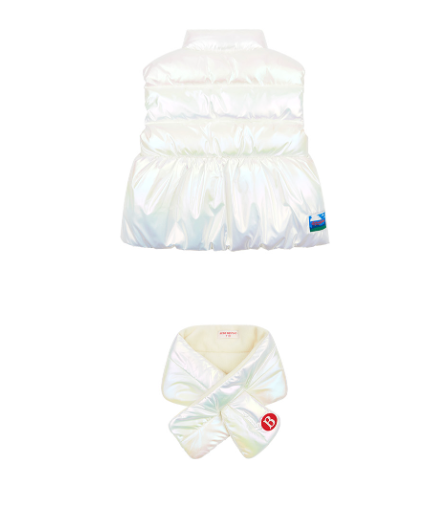 BEBE DE PINO Rose glossy ribbon padding vest set