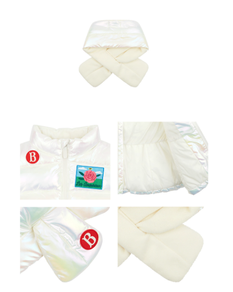 BEBE DE PINO Rose glossy ribbon padding vest set