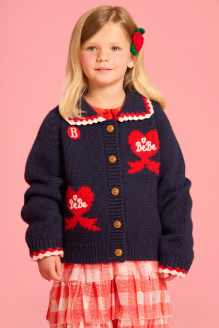 BEBE DE PINO Bebedepino heart scallop collar sweater cardigan
